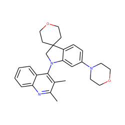 Cc1nc2ccccc2c(N2CC3(CCOCC3)c3ccc(N4CCOCC4)cc32)c1C ZINC000095555846