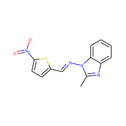 Cc1nc2ccccc2n1/N=C/c1ccc([N+](=O)[O-])s1 ZINC000000527440