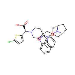 Cc1nc2ccccc2n1[C@@H]1C[C@@H]2CC[C@H](C1)N2CCC1(c2ccccc2)CCN([C@H](C(=O)O)c2ccc(Cl)s2)CC1 ZINC000101193594