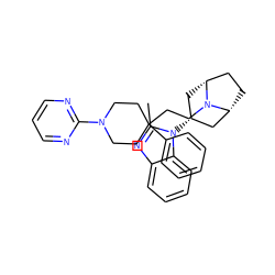 Cc1nc2ccccc2n1[C@@H]1C[C@@H]2CC[C@H](C1)N2CCC1(c2ccccc2)CCN(c2ncccn2)CC1 ZINC000101193224