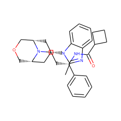 Cc1nc2ccccc2n1[C@H]1C[C@H]2COC[C@@H](C1)N2CC[C@H](NC(=O)C1CCC1)c1ccccc1 ZINC000101588456