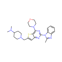 Cc1nc2ccccc2n1-c1nc(N2CCOCC2)c2sc(CN3CCC(N(C)C)CC3)cc2n1 ZINC000095555793