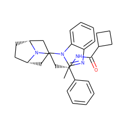 Cc1nc2ccccc2n1C1C[C@@H]2CC[C@H](C1)N2CC[C@H](NC(=O)C1CCC1)c1ccccc1 ZINC000000588925