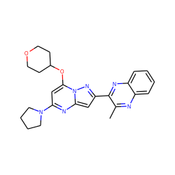 Cc1nc2ccccc2nc1-c1cc2nc(N3CCCC3)cc(OC3CCOCC3)n2n1 ZINC000118826741