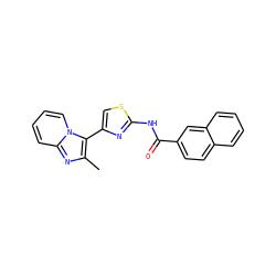 Cc1nc2ccccn2c1-c1csc(NC(=O)c2ccc3ccccc3c2)n1 ZINC000040894981