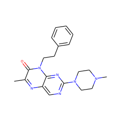 Cc1nc2cnc(N3CCN(C)CC3)nc2n(CCc2ccccc2)c1=O ZINC000004238956