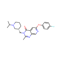 Cc1nc2cnc(Oc3ccc(F)cc3)cc2c(=O)n1C[C@H]1CCCN(C(C)C)C1 ZINC000073296137