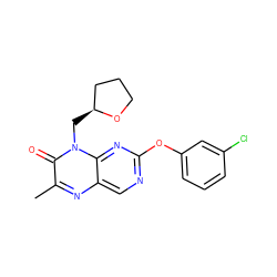 Cc1nc2cnc(Oc3cccc(Cl)c3)nc2n(C[C@H]2CCCO2)c1=O ZINC000004238242