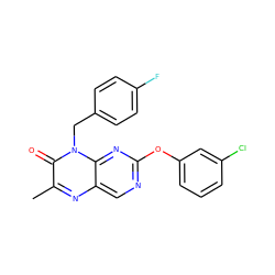 Cc1nc2cnc(Oc3cccc(Cl)c3)nc2n(Cc2ccc(F)cc2)c1=O ZINC000004238623