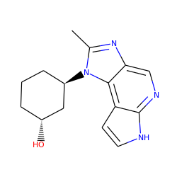 Cc1nc2cnc3[nH]ccc3c2n1[C@@H]1CCC[C@@H](O)C1 ZINC000095576199