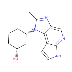 Cc1nc2cnc3[nH]ccc3c2n1[C@H]1CCC[C@@H](O)C1 ZINC000095577874