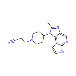 Cc1nc2cnc3[nH]ccc3c2n1C1CCN(CCC#N)CC1 ZINC000095580107