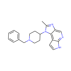 Cc1nc2cnc3[nH]ccc3c2n1C1CCN(Cc2ccccc2)CC1 ZINC000095574409