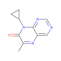 Cc1nc2cncnc2n(C2CC2)c1=O ZINC000004238836