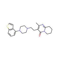 Cc1nc2n(c(=O)c1CCN1CCN(c3cccc4sccc34)CC1)CCCC2 ZINC001772638709