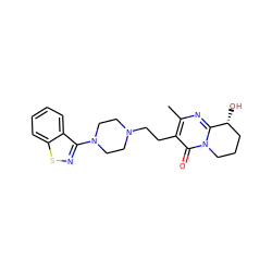 Cc1nc2n(c(=O)c1CCN1CCN(c3nsc4ccccc34)CC1)CCC[C@H]2O ZINC001772576685