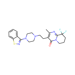 Cc1nc2n(c(=O)c1CCN1CCN(c3nsc4ccccc34)CC1)CCCC2(F)F ZINC001772575424