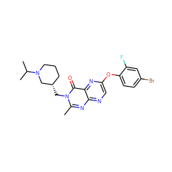 Cc1nc2ncc(Oc3ccc(Br)cc3F)nc2c(=O)n1C[C@H]1CCCN(C(C)C)C1 ZINC000073315624