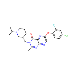 Cc1nc2ncc(Oc3ccc(Cl)cc3F)nc2c(=O)n1C[C@H]1CCCN(C(C)C)C1 ZINC000073402786