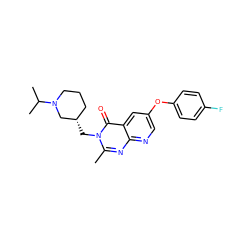 Cc1nc2ncc(Oc3ccc(F)cc3)cc2c(=O)n1C[C@H]1CCCN(C(C)C)C1 ZINC000073296996