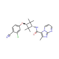 Cc1nc2ncccn2c1C(=O)N[C@H]1C(C)(C)[C@H](Oc2ccc(C#N)c(Cl)c2)C1(C)C ZINC000254129570