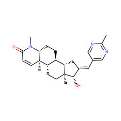 Cc1ncc(/C=C2\C[C@H]3[C@@H]4CC[C@H]5N(C)C(=O)C=C[C@]5(C)[C@H]4CC[C@]3(C)[C@H]2O)cn1 ZINC000034375249