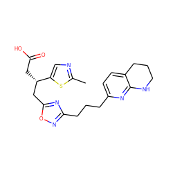 Cc1ncc([C@@H](CC(=O)O)Cc2nc(CCCc3ccc4c(n3)NCCC4)no2)s1 ZINC000028568670