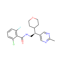 Cc1ncc([C@@H](CNC(=O)c2c(F)cccc2Cl)C2CCOCC2)cn1 ZINC000217374170