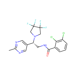 Cc1ncc([C@@H](CNC(=O)c2cccc(Cl)c2Cl)N2CC(F)(F)C(F)(F)C2)cn1 ZINC000217087055