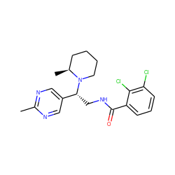 Cc1ncc([C@@H](CNC(=O)c2cccc(Cl)c2Cl)N2CCCC[C@@H]2C)cn1 ZINC000207666905