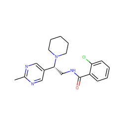 Cc1ncc([C@@H](CNC(=O)c2ccccc2Cl)N2CCCCC2)cn1 ZINC001772635986