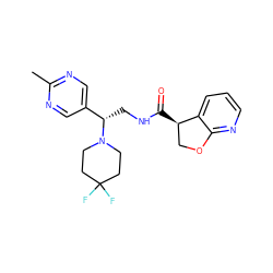 Cc1ncc([C@H](CNC(=O)[C@@H]2COc3ncccc32)N2CCC(F)(F)CC2)cn1 ZINC000205619025