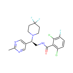 Cc1ncc([C@H](CNC(=O)c2c(Cl)ccc(F)c2Cl)N2CCC(F)(F)CC2)cn1 ZINC001772577370