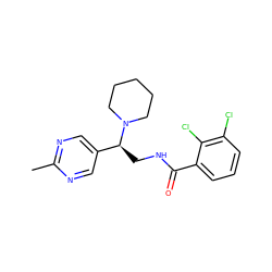 Cc1ncc([C@H](CNC(=O)c2cccc(Cl)c2Cl)N2CCCCC2)cn1 ZINC001772649792