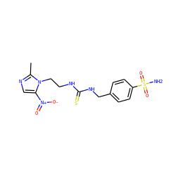 Cc1ncc([N+](=O)[O-])n1CCNC(=S)NCc1ccc(S(N)(=O)=O)cc1 ZINC000103290180