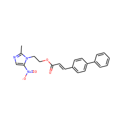Cc1ncc([N+](=O)[O-])n1CCOC(=O)/C=C/c1ccc(-c2ccccc2)cc1 ZINC000053230691