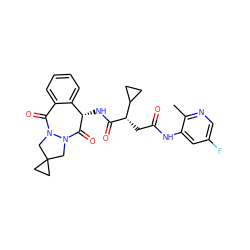 Cc1ncc(F)cc1NC(=O)C[C@H](C(=O)N[C@@H]1C(=O)N2CC3(CC3)CN2C(=O)c2ccccc21)C1CC1 ZINC001384260189