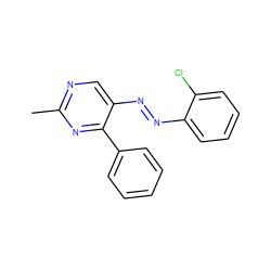 Cc1ncc(N=Nc2ccccc2Cl)c(-c2ccccc2)n1 ZINC000253981608