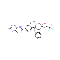 Cc1ncc(NC(=O)c2ccc3c(c2)CC[C@@H]2C[C@@](O)(CCC(F)(F)F)CC[C@@]32Cc2ccccc2)c(C)n1 ZINC000144981548