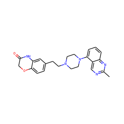 Cc1ncc2c(N3CCN(CCc4ccc5c(c4)NC(=O)CO5)CC3)cccc2n1 ZINC000003959327