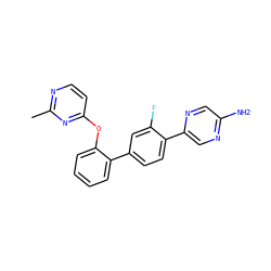 Cc1nccc(Oc2ccccc2-c2ccc(-c3cnc(N)cn3)c(F)c2)n1 ZINC000224835218