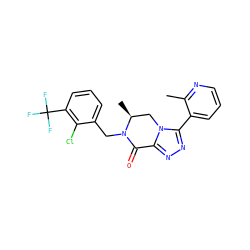 Cc1ncccc1-c1nnc2n1C[C@H](C)N(Cc1cccc(C(F)(F)F)c1Cl)C2=O ZINC000219193738