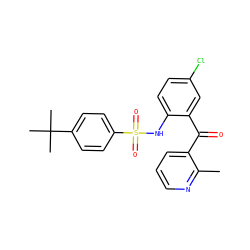 Cc1ncccc1C(=O)c1cc(Cl)ccc1NS(=O)(=O)c1ccc(C(C)(C)C)cc1 ZINC000113626020
