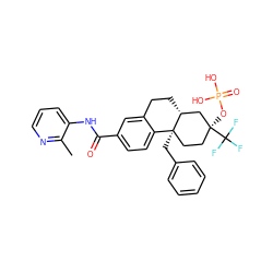 Cc1ncccc1NC(=O)c1ccc2c(c1)CC[C@@H]1C[C@@](OP(=O)(O)O)(C(F)(F)F)CC[C@@]21Cc1ccccc1 ZINC000103298102