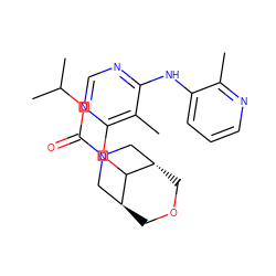 Cc1ncccc1Nc1ncnc(OC2[C@H]3COC[C@H]2CN(C(=O)OC(C)C)C3)c1C ZINC000473152929