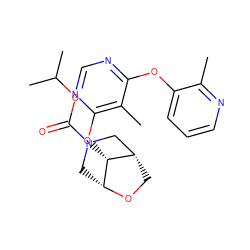 Cc1ncccc1Oc1ncnc(O[C@@H]2[C@H]3CO[C@@H]2CN(C(=O)OC(C)C)C3)c1C ZINC000071318463