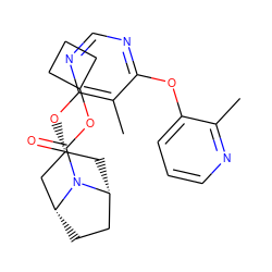 Cc1ncccc1Oc1ncnc(O[C@@H]2C[C@@H]3CC[C@H](C2)N3C(=O)OC2CCC2)c1C ZINC000103229868