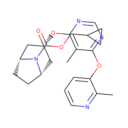 Cc1ncccc1Oc1ncnc(O[C@@H]2C[C@@H]3CC[C@H](C2)N3C(=O)OCC2CC2)c1C ZINC000103229860