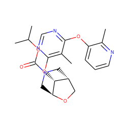 Cc1ncccc1Oc1ncnc(O[C@H]2[C@@H]3CN(C(=O)OC(C)C)C[C@@H]2CO3)c1C ZINC000101409702