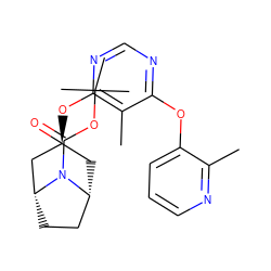 Cc1ncccc1Oc1ncnc(O[C@H]2C[C@@H]3CC[C@H](C2)N3C(=O)OC(C)(C)C)c1C ZINC000103228753